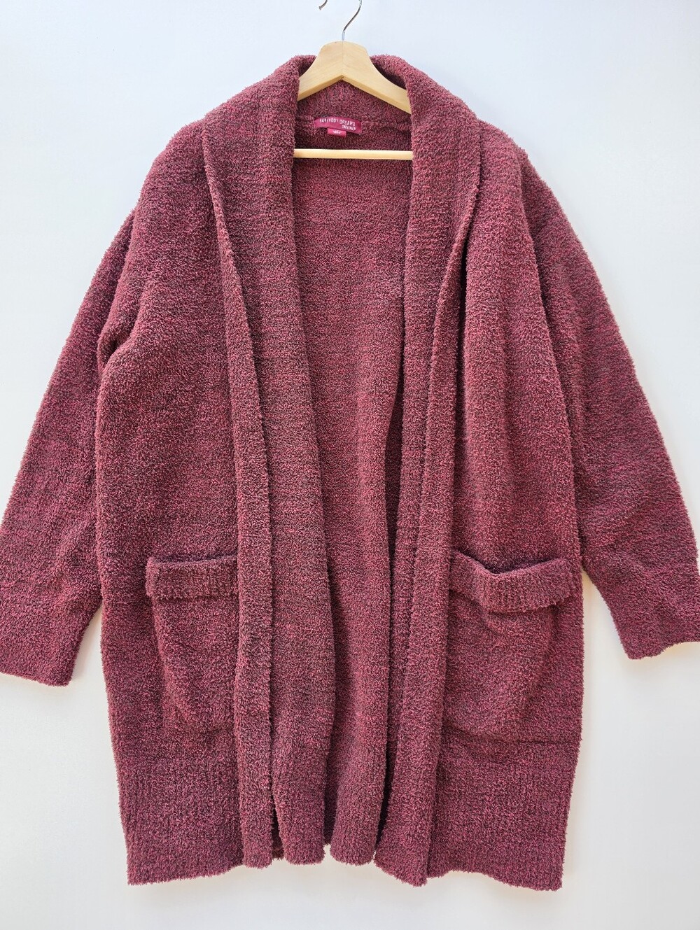 Barefoot Dreams CozyChic Maroon Open Front Cali Cardigan